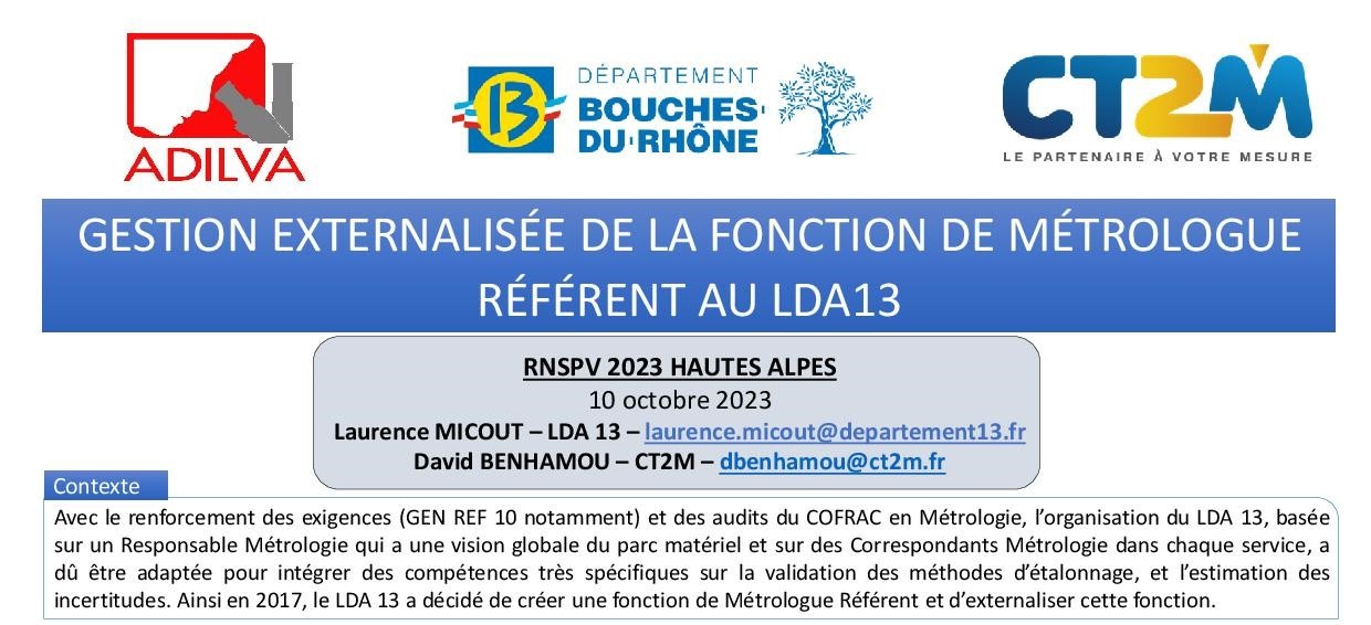 La gestion de la fonction métrologie dans les laboratoires vétérinaires